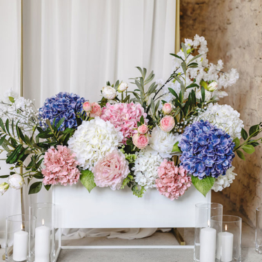 Veštački cvet Hortenzija bela - 69cm