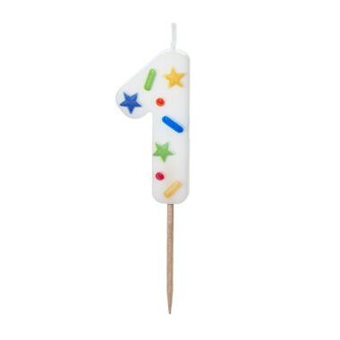 Svećica br. 1 konfete - 5.5cm