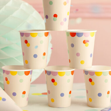 Čaše Pastelne tačkice 220ml - 6 kom